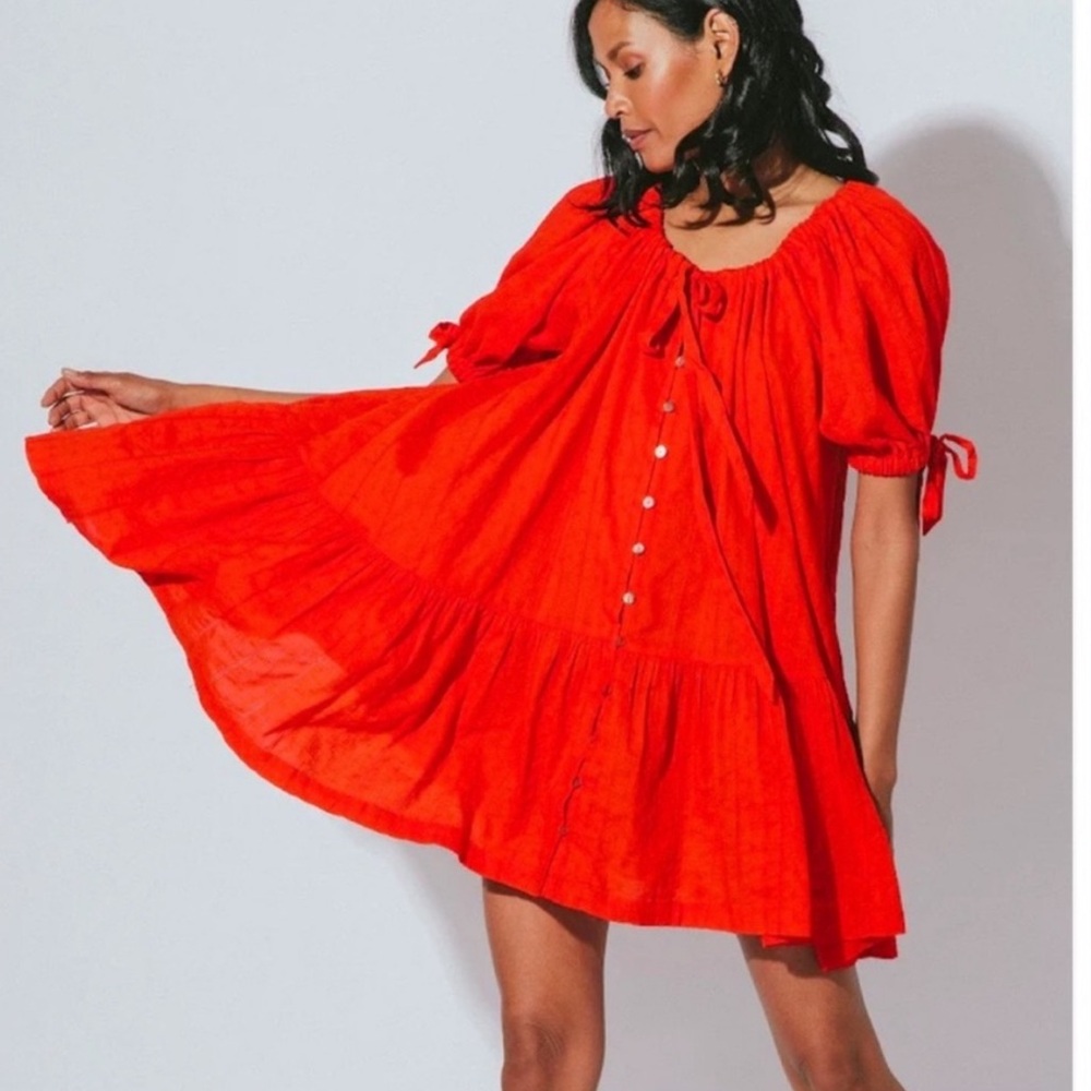 Cleobella Emmeline Mini Dress, Cherry, Small